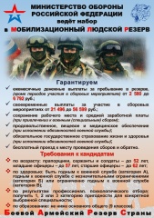 Служба по контракту. Мобилизационный людской резерв