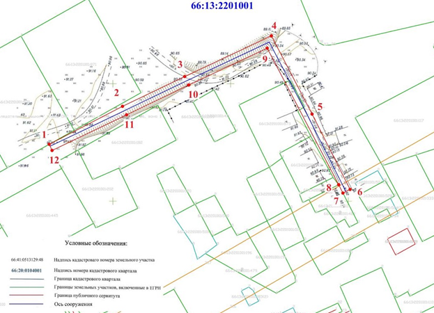 Графическое описание местоположения границ публичного сервитута образец